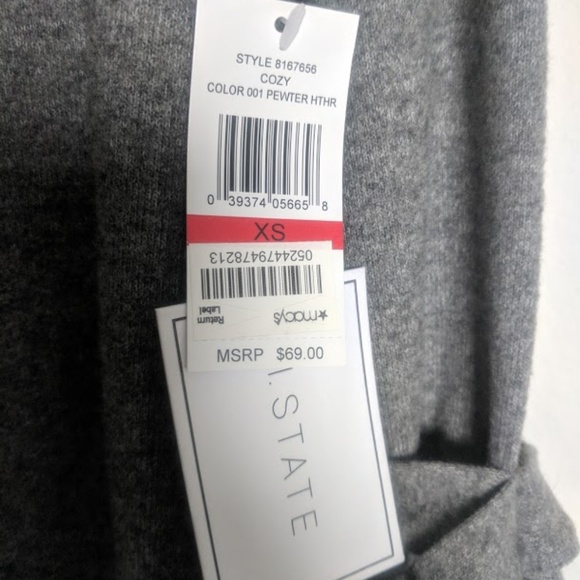 *NWT* 1. State Cozy Off The Shoulder Top- Gray - Picture 3 of 5